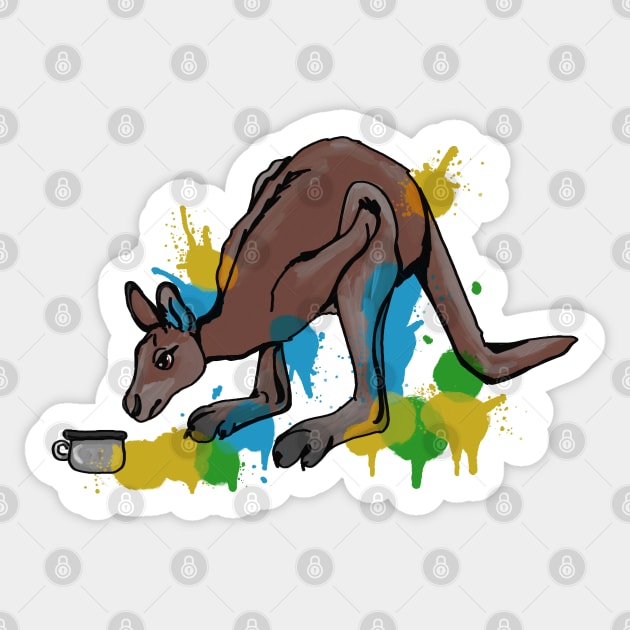 Morning kangaroo Sticker by Antiope